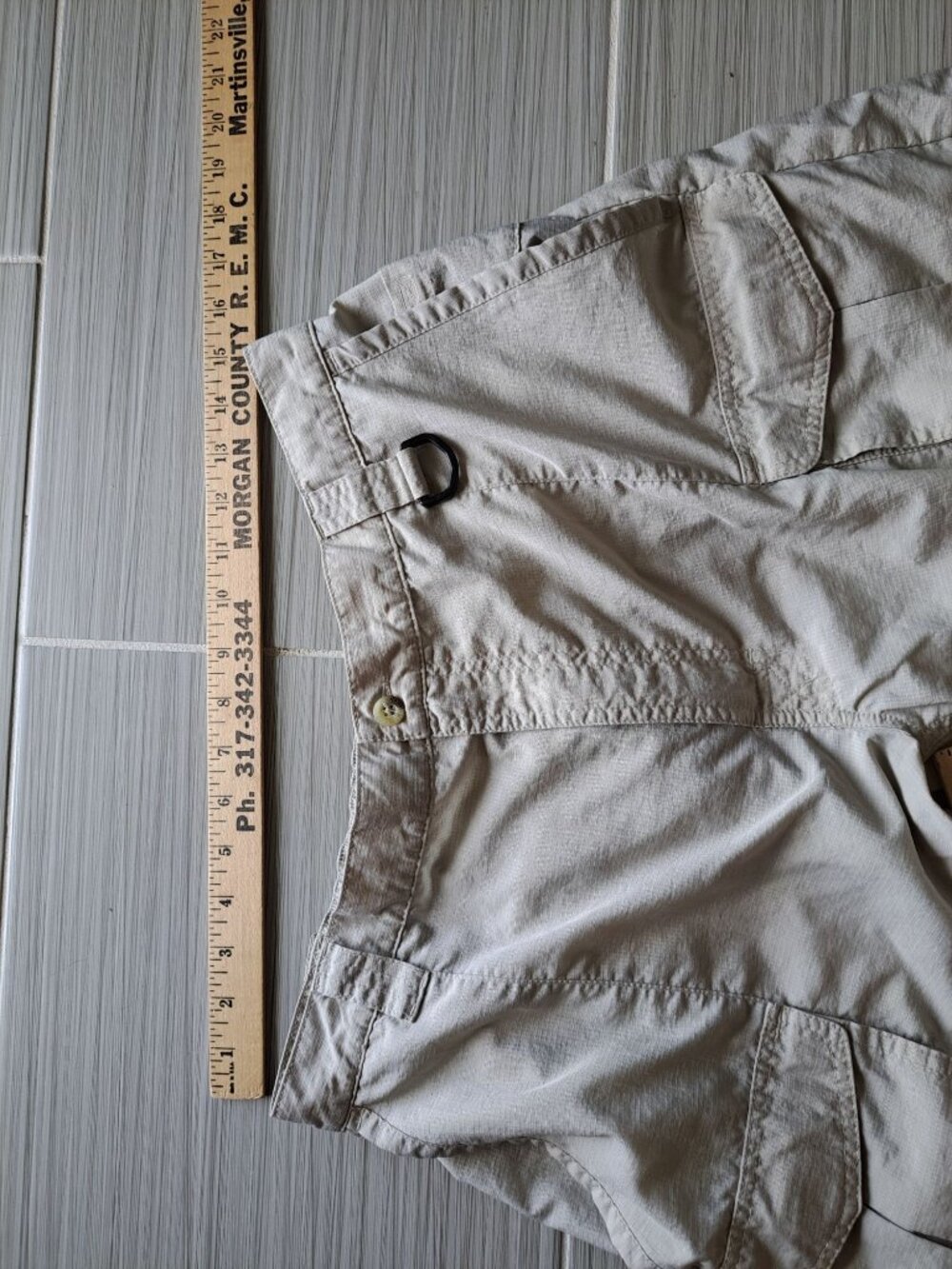 Columbia PFG Convertible Fishing Pants Omni-Shade Zip-Off Shorts Beige Women's L - Picture 12 of 15